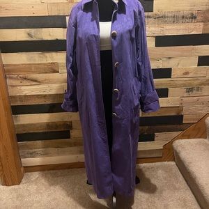 Long purple trench coat